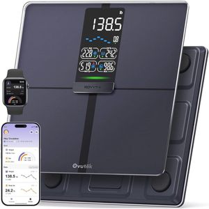 Slimme Digitale Weegschaal - Lichaamsgewicht, BMI, Lichaamsvet en Spiermassa Met Groot Display