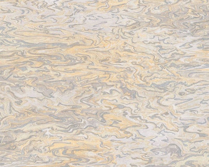 A.S. Création - My Home My Spa - Vliesbehang - Lichtoranje Beige Zilver