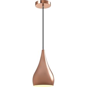 QUVIO Hanglamp modern - Lampen - Plafondlamp - Leeslamp - Verlichting - Verlichting plafondlampen - Keukenverlichting - Lamp - Rose gold lamp - Met 1 lichtpunt - E27 Fitting - Voor binnen - D 16 cm - Metaal - Roze