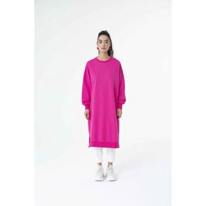 Sweatjurk dames lang | Fuchsia