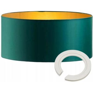 Stijlvolle Lampenkap Cilinder Groen/Goud - E27/E14 Fitting
