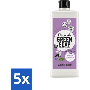 5 x Marcel's Green Soap - Allesreiniger - Lavendel & Rozemarijn - Natuurlijk & effectief - 750 ml - Allesreiniger - Natuurlijke Reiniger - Vet Verwijderen - Vuil Verwijderen - Milieuvriendelijke Reiniger