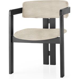 Asir - Stoel - Lichtgrijs en zwart - 58 x 76 x 49