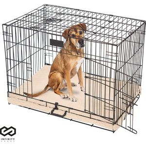 Infinity Goods Hondenbench - Bench Voor Honden - Maat M - Opvouwbaar - 76 x 47 x 54 CM - 2 Deuren - Zwart