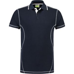 Lemon & Soda polo voor heren in de kleur dark navy in de maat S met contrast details.