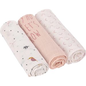 Lässig Hydrofiele luier swaddle doek 3 stuks Garden Explorer Girls 80 x 80 cm