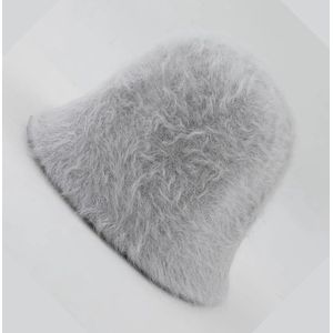 ASTRADAVI Winter Hats - Hoed - Stijlvolle en Elegante Pluche Emmer Hoed - Eén Maat Verstelbaar - Lichtgrijs