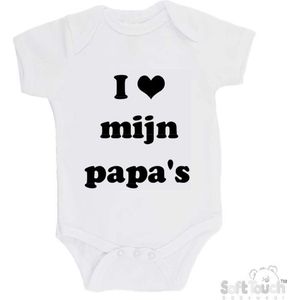 100@ katoenen Romper ""I mijn papa's"" Unisex Katoen Wit/zwart Maat 62/68