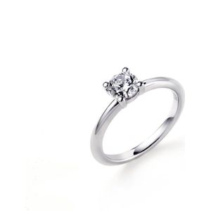 ZINZI zilveren aanschuifring rond wit ZIR1300