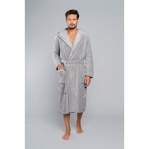 MIMAS- hoogwaardige herenbadjas van Italian Fashion - grijs XL