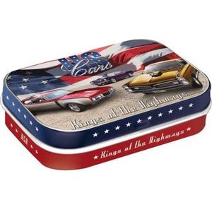 USA Cars Kings Of Highways - Pepermunt - Metalen Blikje - Mint Box