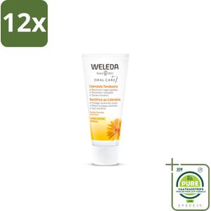 WELEDA - Tandpasta - Calendula - 75 ml - Voordeelverpakking - 12 stuks - Tandpasta - Natuurlijke tandpasta