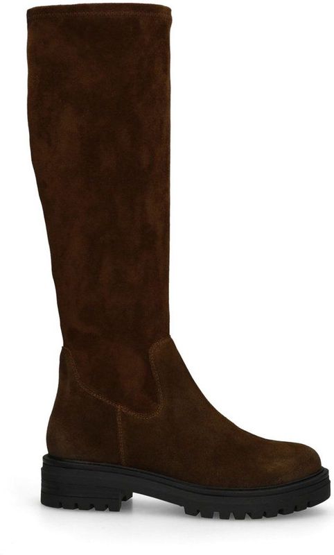 Donkerbruine suède hoge laarzen
