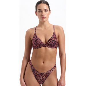 Beachlife High Leg Bikinibroekje Bruin/Zwart