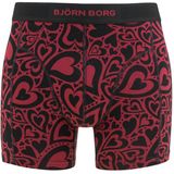Björn Borg heren cotton stretch boxer hearts rood & zwart