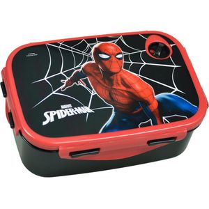 Spiderman - Marvel - Black Edition Brooddoos - Lunchbox - Snackbox - Sandwich box. Afm: 17 cm x 12 cm x 7 cm.