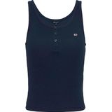 Tommy Jeans Button Mouwloos T-shirt Blauw XS Vrouw