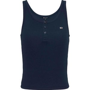 Tommy Jeans Button Mouwloos T-shirt Blauw XS Vrouw
