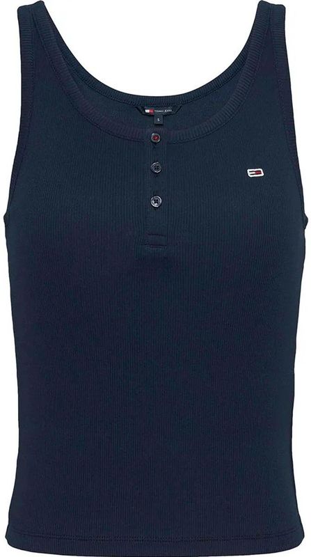 Tommy Jeans Button Mouwloos T-shirt Blauw XS Vrouw