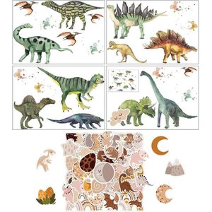 Dinosaurus Muurstickers En 50 Stickers Kinderkamerdecoratie Cartoon Muurstickers Home Decor Benodigdheden