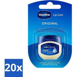 20 x Vaseline - Original - Lip Balm - Hydraterend - 7 g - Gebarsten Lippen - Lippenverzorging - Originele Vaseline - Lippenbalsem 7 G