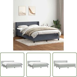 vidaXL Boxspringbed 200x220 cm - Fluweel Lichtgrijs Boxspringbed - Tweepersoonsbed - Fluweel Bed - Boxspring - Kingsize Bed