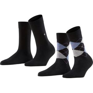 Burlington Everyday 2-Pack one-size katoen multipack sokken dames zwart - Maat 36-41