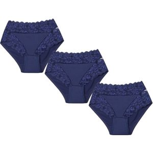 3-Pack Dames tailleslips JC met kant H805 Marine - maat M
