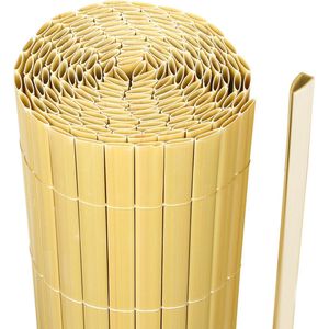 Tuinscherm PVC tuinafscheiding balkonscherm teak 0.8x4m