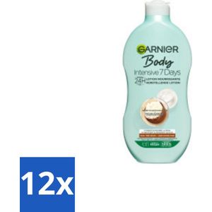 Garnier - Body - Bodylotion - Intensive 7 Days - Herstellend - Karitéboter & Probiotica - 400 ml - Voordeelverpakking - 12 stuks