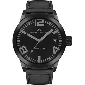 Marc Coblen Horloge voor Dames en Heren - MC42B1 - met Verwisselbare Lunette en Horlogeband - Zwart - 42mm