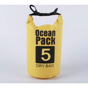 Waterdichte Tas - Dry bag - 5L - Geel - Ocean Pack - Dry Sack - Survival Outdoor Rugzak - Drybags - Boottas - Zeiltas