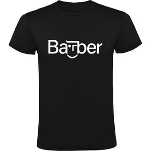 Barber Heren T -shirt | barbier | baard | snor | scheren | knippen | barbershop | kapper | herenkapper | haarstylist | haar | kapsalon | Zwart