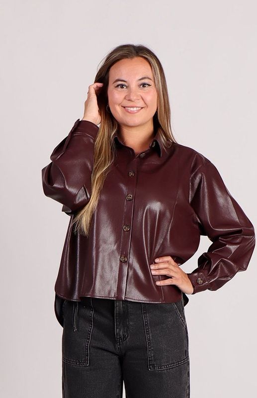 FRNCH - Simone - Lakleren Blouse - Bordeaux