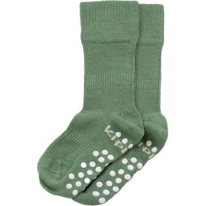 KipKep Baby sokjes Groen: bio Blijf-Sokjes - met antislip zool - Maat 12-18 mnd - 1 paar - Calming Green - groen