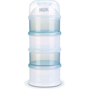 NUK 80601183 Melkpoeder doseerdoos - 4 stapelbare compartimenten voor bewaren poeder - Grijs