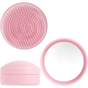 Draagbare Ontwarrende Haarborstel en Spiegel Set voor Krullend en Golvend Haar