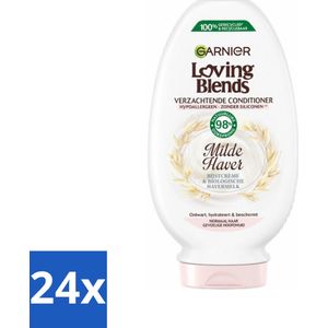 24 x Garnier Loving Blends Milde Haver Conditioner 250 ml - Haar Conditioner - Milde Conditioner - Gevoelige Hoofdhuid - Haver Conditioner - Rijstcrème