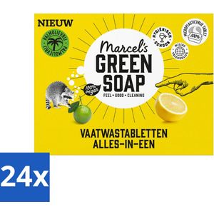 Marcel's Green Soap - Vaatwascapsules - Eco All-In-One Grapefruit & Limoen - Krachtige werking - 24 Vaatwascapsules - Voordeelverpakking - 24 stuks