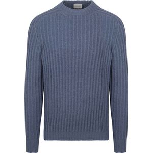 Suitable Pullover Boiled Wool Blauw - Maat M - Heren - Sweater