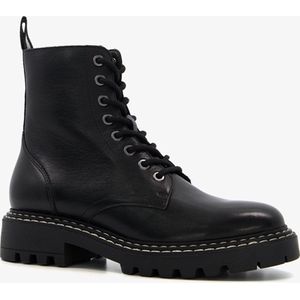 Harper leren dames veterboots zwart - Maat 38