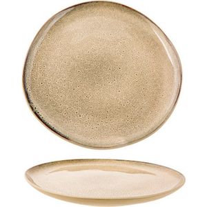 Oona-Sand-Green - Dessertborden - D21xh2cm - Keramiek - (Set van 6)