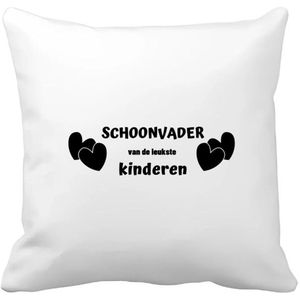 Akyol - schoonvader van de leukste kinderen Kussen hoes - Vader - de leukste schoonvader - vader cadeautjes - vaderdag - verjaardag - geschenk - kado - 40 bij 40 cm