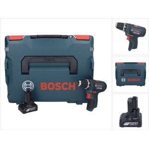 Bosch GSR 12V-15 Professionele accuboormachine 12 V 30 Nm + 1x accu 6.0 Ah + L-Boxx - zonder oplader