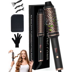 CASSICO® Thermal Brush - Keramische Warmteborstel - Krulborstel en Stijlborstel in 1 - Krultang - Fohnborstel en Airstyler Alternatief - Zwart - Incl. Accessoires