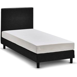 Beter Bed Ambra Complete Boxspring met Silver Pocket Deluxe Foam matras en verstelbaar hoofdbord - 90 x 200 cm - Zwart