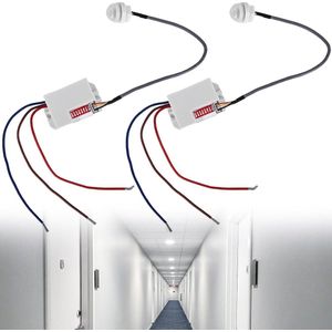 Mini-infrarood bewegingsmelder - bereik 2-8 m - 120 °/360° PIR - inbouw - IP20 - microbouwwijze - sensor - schemeringssensor - lichtduur instelbaar - binnen- en buitenmontage .