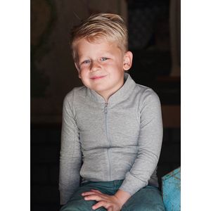 Silky Label vest met rits Stunning Grey - maat 98/104 - grijs