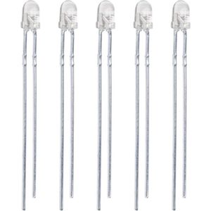 OE Lightning LED Diode - 3mm - Transparant Wit - 5 stuks