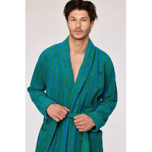 Woody Heren badjas groene streep - maat S